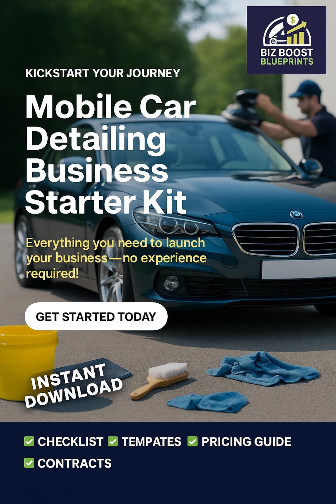 Mobile Car Detailing Business Starter Kit Side Hustle Startup Guide Pricing Templates Contracts ...