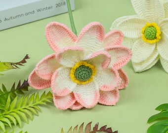 かぎ針編みの睡蓮／蓮の花のパターン – 7月の誕生花 PDF | 蓮の花の