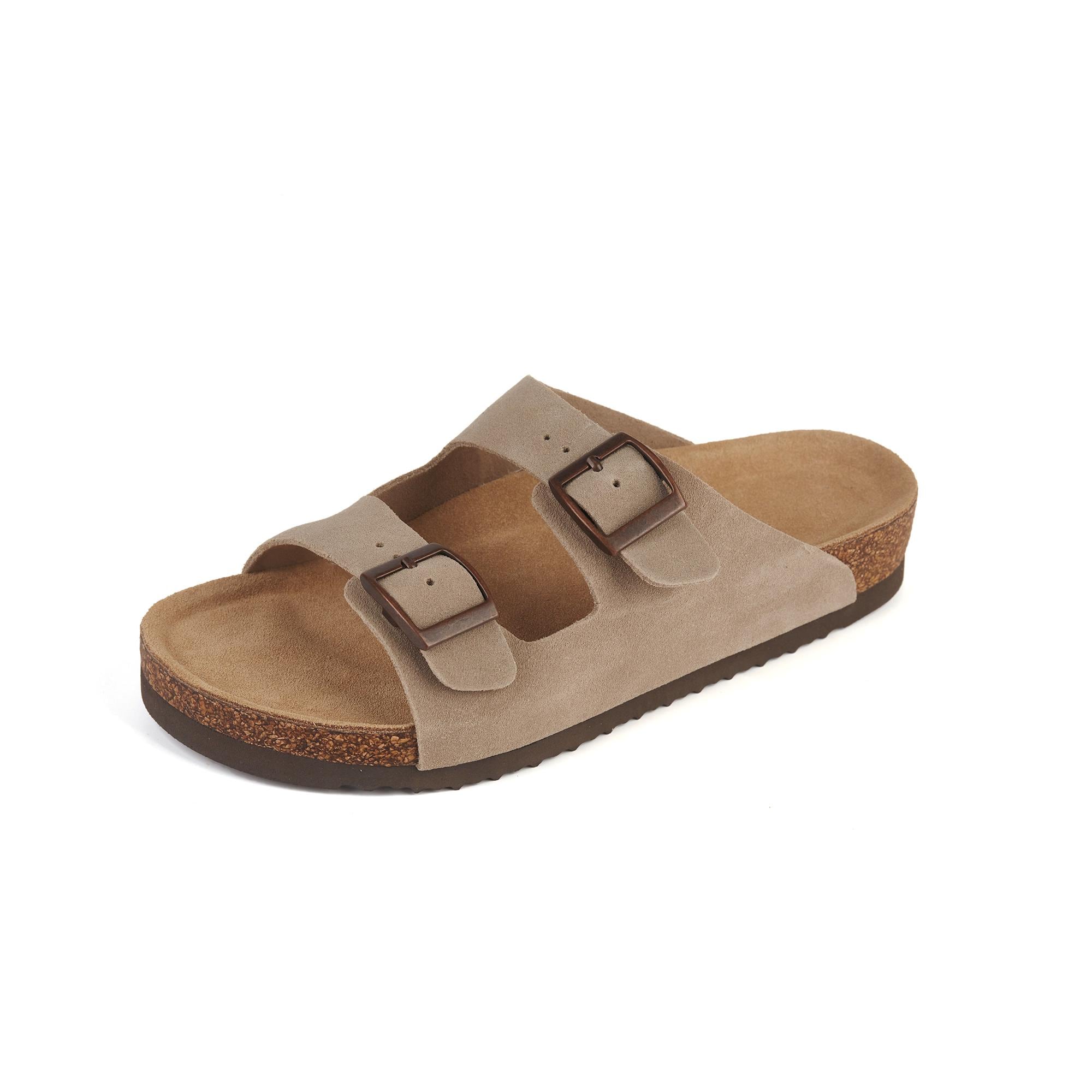 Sandali Unisex Adulto - Suola di Sughero - con Fibbie - Scarpa da Spiaggia Estiva Bianco Etichetta 36
