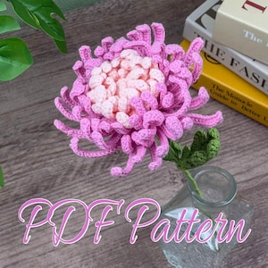 Chrysanthemum Crochet Pattern – November Birth Flower PDF | Soft  Purple Pink Yarn Bloom DIY, Fall Craft Gift Idea, Handmade Floral Tutorial