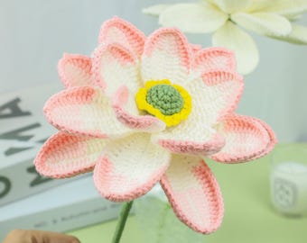 かぎ針編みの睡蓮／蓮の花のパターン – 7月の誕生花 PDF | 蓮の花の