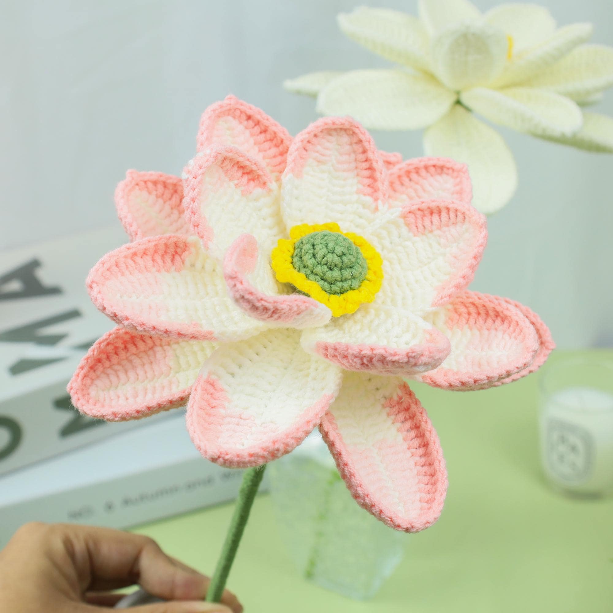 かぎ針編みの睡蓮／蓮の花のパターン – 7月の誕生花 PDF | 蓮の花の