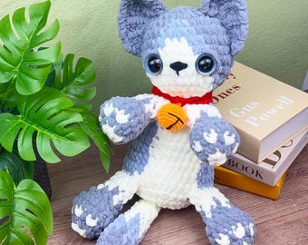 Ręcznie robiona pluszowa zabawka Ragdoll Cat | Szydełkowany pluszowy kot | Uroczy, miękki kociak amigurumi | Prezent dla miłośników kotów | Pluszowe zwierzątko Kawaii