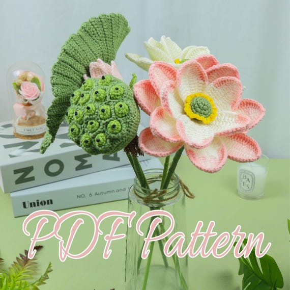 Water Lily Crochet Pattern – July Birth Flower Water Lily PDF