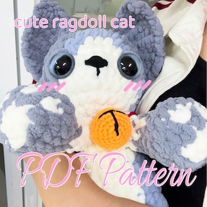 Ragdoll Cat Crochet Pattern PDF | Kawaii Plush Amigurumi Kitten Tutorial | Soft Stuffed Animal DIY Toy | Cute Cat Pattern | Cat Lover Gifts