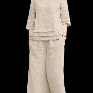 Conjunto de algodón: ropa informal de verano de corte holgado