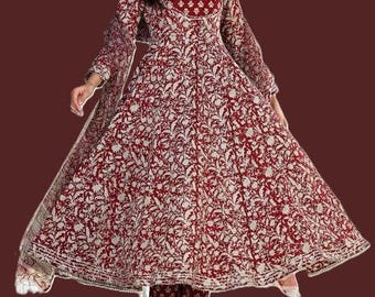 Komplet spodni z bawełny z nadrukiem etnicznym, kurta, dupatta, dla kobiet w indyjskim stylu