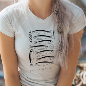 Sardine T-Shirt | Italian Aesthetic Fish T-Shirt | La Dolce Vita Oversized Shirt | Amalfi Coastal Style  | Unisex Gift