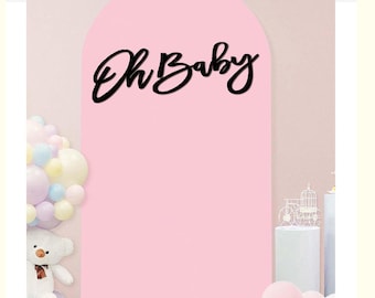 Personalisiertes Holzschild mit Ausschnitt, benutzerdefinierter Text für Babyparty, Hochzeits- oder Urlaubsdekor, rustikale Naturholzwandkunst für Zuhause und Party