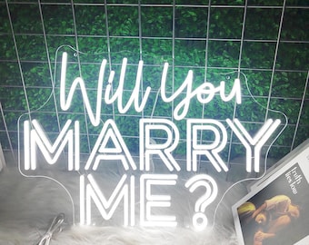 Benutzerdefinierter Vorschlag und Hochzeit Leuchtreklame, Valentinstag Geschenk, personalisiertes Licht für Verlobung und Empfang, Leuchtreklame für Vorschlag Dekor
