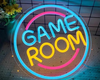 Benutzerdefinierte Retro Gaming Leuchtreklame, Licht für Spielzimmer, benutzerdefinierter Game Controller / Spielkarten / Hylian Crest Leuchtreklame für Gamer Dekor Geschenk