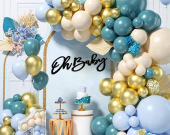 Oh Baby Holzschild, benutzerdefinierter Holzausschnitt für Boho Babypartydekor, minimalistische Gender Reveal Kulisse, personalisierte Kinderzimmer Wandkunst