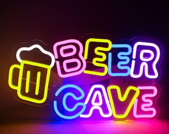 Benutzerdefinierte Bar und Bier Neon Schild, personalisiertes LED-Licht für die Hausbar, anpassbare Prost / Happy Hour / kaltes Bier Neon Schild für Bar Decor & Geschenk