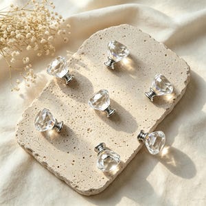 Puxadores de gaveta de cristal pequeno, conjunto de puxadores de armário modernos, decoração minimalista e elegante, presente para casa