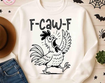 Funny F-Caw-F Chicken Svg, Screaming Rooster Svg,Crazy Hen Svg,Farm Animal Svg,Barnyard Humor, Poultry Lover Gift, Sarcastic Chicken Rooster