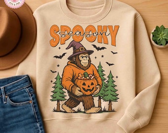 Retro Halloween Bigfoot Png, Spooky Season Png, Trick or Treat Png, Sasquatch Png, Vintage Halloween Png, Funny Halloween, Fall Pumpkin Png