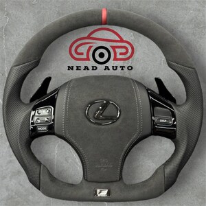 Alcantara Suede Flat-Bottom Steering Wheel: Lexus IS250 IS350 IS F (2006-2013) F Sport Style