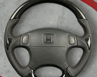 Aangepast zwart en leren pianostuur voor Honda Civic EK 1996-2000 en CR-V 1997-2001