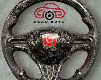 Volante in fibra di carbonio forgiato personalizzato per Honda Civic (2006-2011).