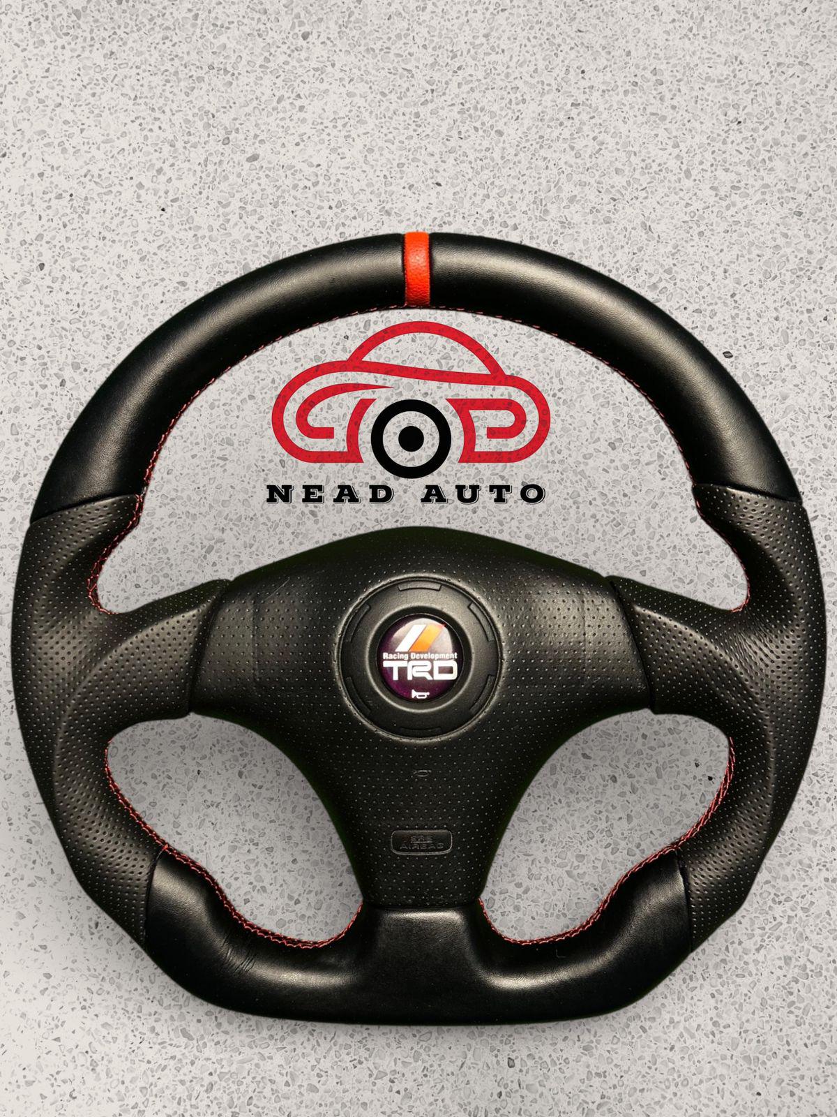 Toyota Celica 7th Gen TRD Style Leather Steering Wheel Red Stitch