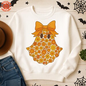 Cute Floral Boo Ghost Png, Boo Design Png  Halloween Png, Coquette Spooky Png, Floral Spooky Png Halloween Sublimation Design