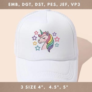 Unicorn Embroidery File for Baby Girl Nursery Magic Star Princess Design Machine Pattern for Clothing Towel Pillow or Gift Project