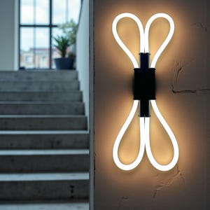 モダンなLED壁付け照明 – ループ型ミニマリストウォールランプ（リビングルーム、寝室、玄関用） – ユニークな装飾壁照明