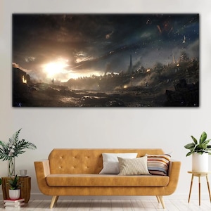Avengers Endgame Captain America vs Thanos Army Canvas Wall Art, Avengers Endgame Poster Art Print,Avengers Endgame Print, Ready to Hang