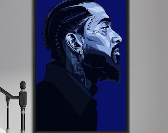 Nipsey Hussle Portrait, Rap Canvas Wall Art