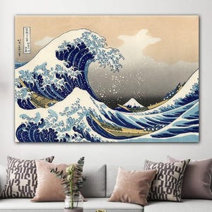 Katsushika Hokusai The Great Wave of Kanagawa Canvas Wall Art, Boho Home Decor, Modern Wall Decor, Japanese Art Print, Trending Canvas Art
