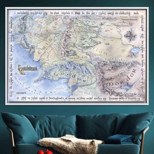 Alte Karte, Kunst, Kunstdruck, Mittelerde Karte, Leinwand Wandkunst, Wohnkultur, Schlafzimmer Wandkunst, Leinwand Kunst, Wohnzimmer Dekor, Karte Drucken