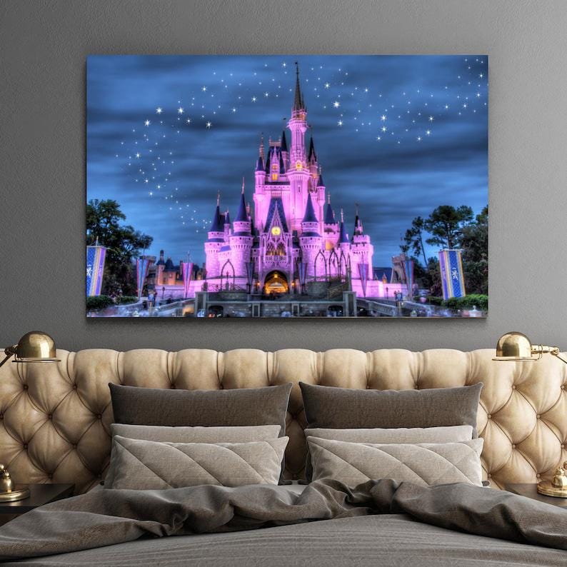 Cinderella Castle Canvas Print, Disney Wall Art, Kids Room Decor - Etsy