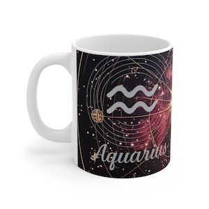 Wassermann Sternzeichen Tasse - Perfektes Geschenk für Astrologie Liebhaber, Horoskop Sammler, Geburtstagsgeschenk, Kaffee oder Tee Trinker