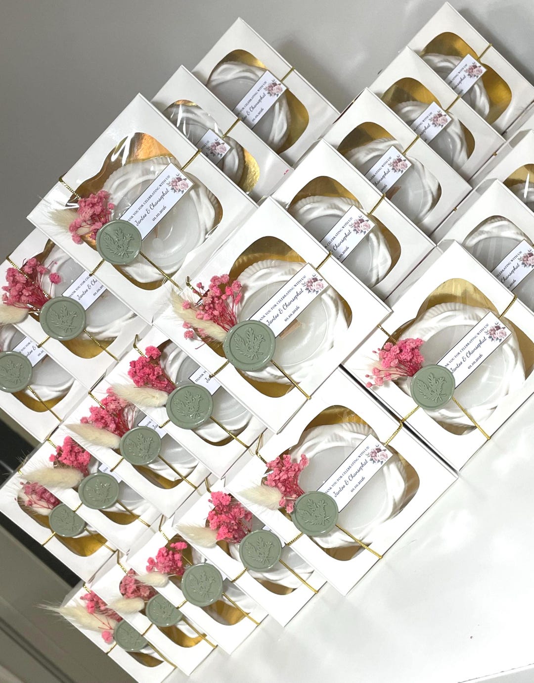 Personalized Lotus Concrete Scented Flower Candles for Wedding Party ...