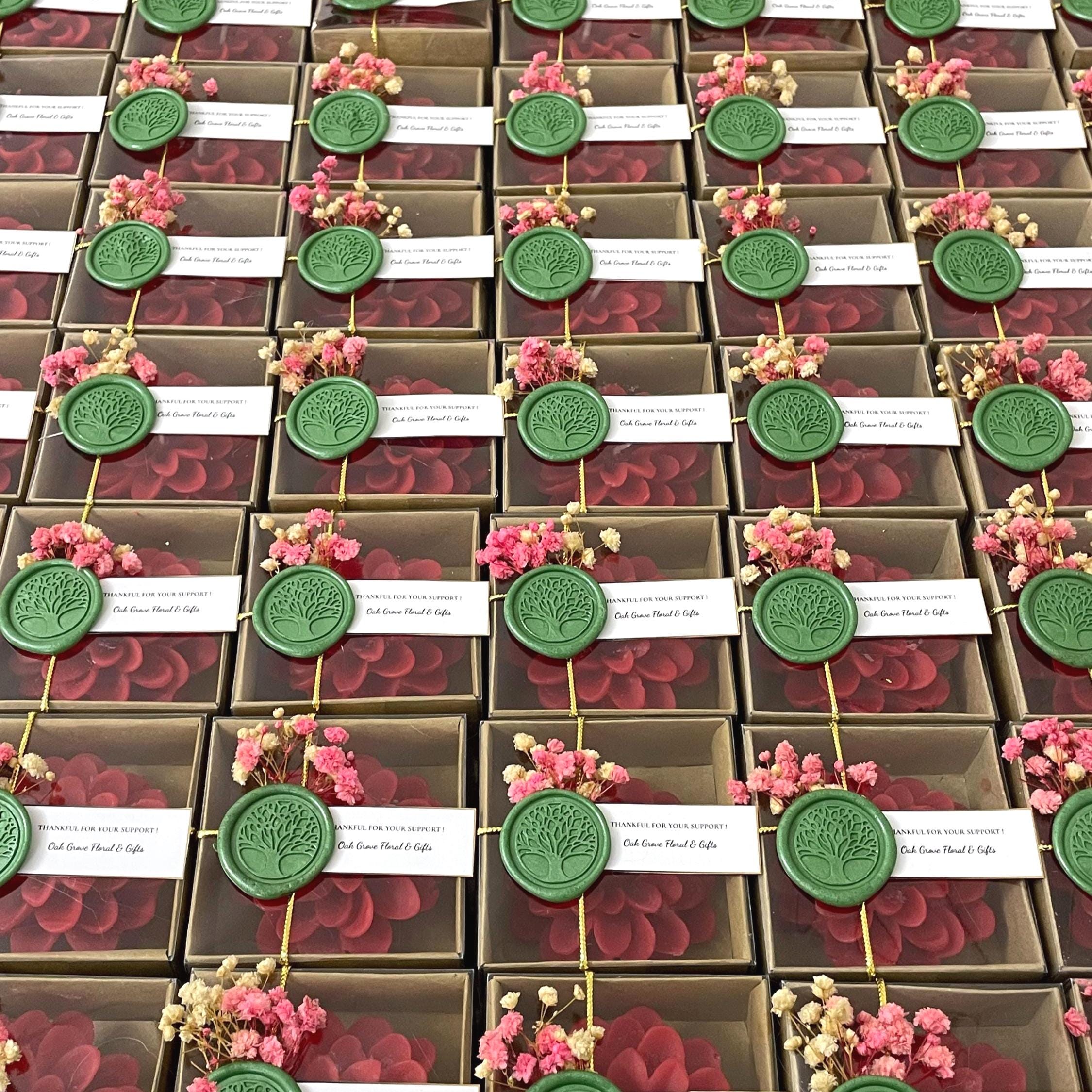 Personalized Red Lotus Flower Candles Wedding Party Favors: Bridal ...