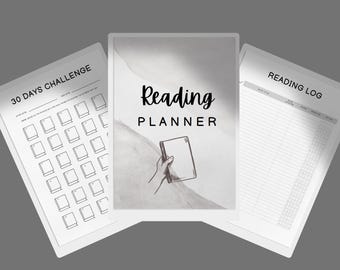 Reading Planner Printable Bundle: Book Tracker, Review Log (PDF Download A4 Size)