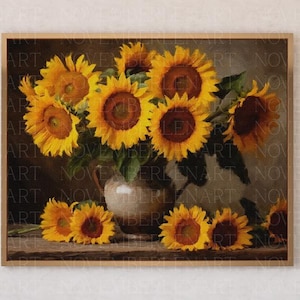 Sunflower Wall Art Large Horizontal, Sunflower Wall Art Flowers Canvas, Sunflower Wall Art Painting, Sunflower Art Canvas,Sunflower Painting