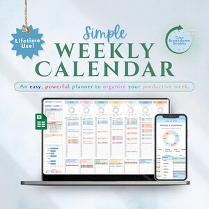 2025 Weekly Planner Google Sheets Daily Schedule Task Tracker To Do List Habit Planner Daily Checklist Productivity Planner Digital Template