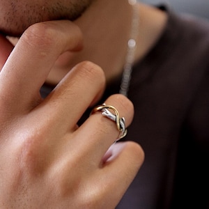 Adjustable ring,Nature-Inspired Ring,Mens Rings,Simple Engagement Ring ,Silver Ring,Promise Ring,Men Jewelry