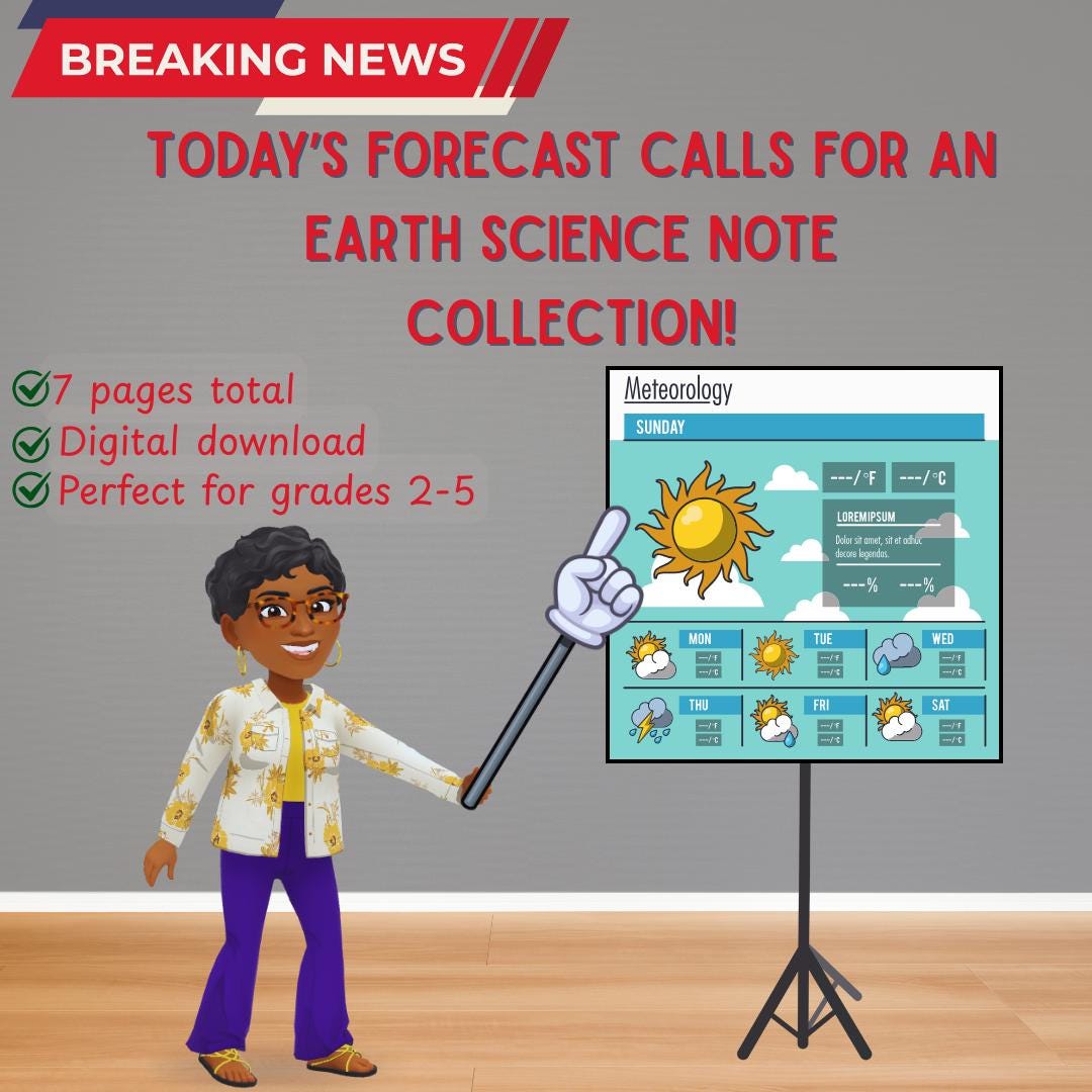 Earth Science Notes Collection | Printable PDF for Grades 2–5 | Weather ...