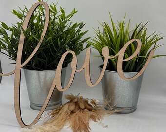 Wall decal with quote - wood - wall sticker - Love - picture in various colors - wedding decoration - gift