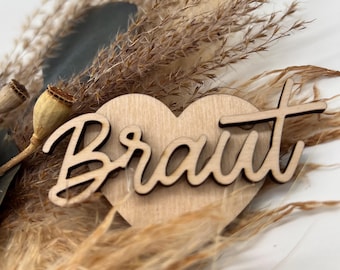 Table names, names on a heart, place card, wedding, birthday, baptism, wooden names, magnet, gift for wedding guests