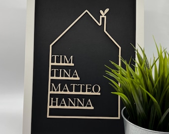 House with name - personalized housewarming gift - wedding - housewarming party - housewarming gift 3D effect