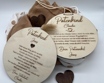 Godchild sign made of wood - personalized - gift for the godchild - gift for birth - gift for baptism