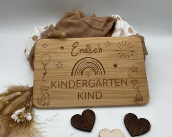 Finally a kindergartener - a small board for kindergarten, a gift for a kindergarten child, a girl, kindergarten time, a boy, first day of kindergarten