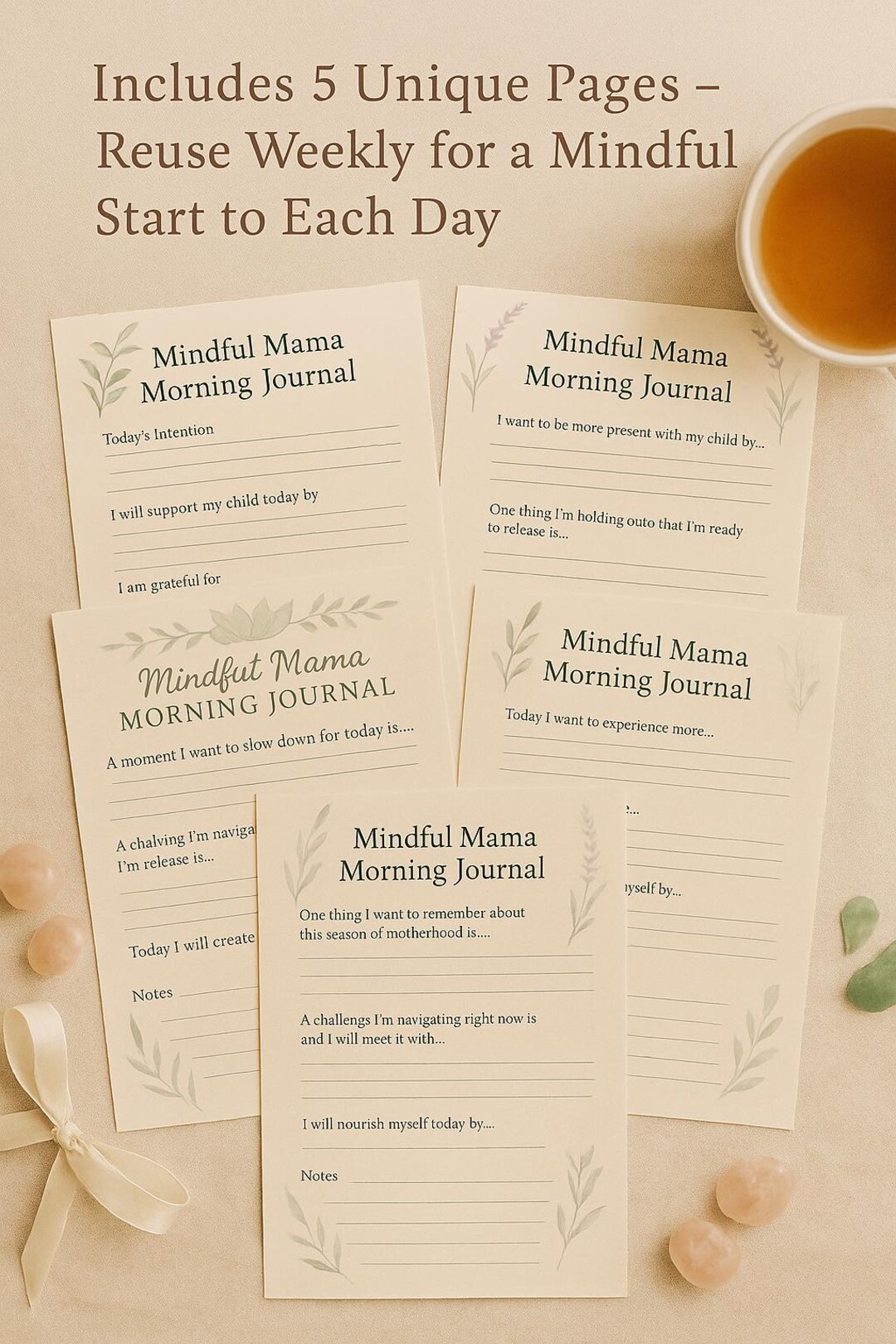 Mindful Mama Morning Journal – Printable Daily Pages for Intentional ...