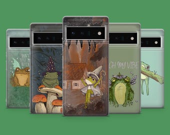 Fairy Frog Phone Case Grumpy Toad Cover for Google Pixel 10, 9A, 9Pro XL, 8A, 8Pro, 7A, Samsung S25, S24, S23Ultra, A56, A15, iPhone 17, 16E