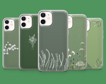 Vintage Meadow Phone Case Simple Line Cover for iPhone 18Pro, 17E, 15, 14, 13 Samsung S26, S26Fe, S23, A56, A15 Pixel 11Pro XL, 10A, 8A, 7A