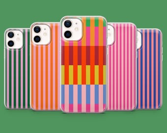 Cool Stripes Phone Case Pink Line Cover for iPhone 17Air, 16E, 15, 14, Samsung S25, S24Fe, S23Ultra, A15, Pixel 10, 9A, 9Pro XL, 8A, 8Pro, 7