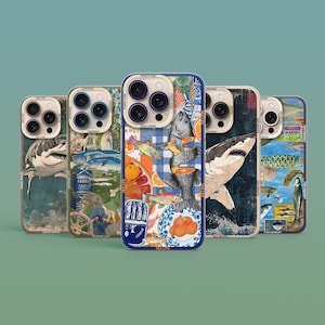 Great White Shark Phone Case Fish Market Cover for iPhone 16Pro Max, 15Plus, 14, 13Pro, 12, Samsung S25, S24Fe, S23Ultra, A56, A15, A36, A55